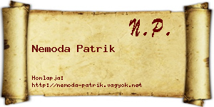 Nemoda Patrik névjegykártya